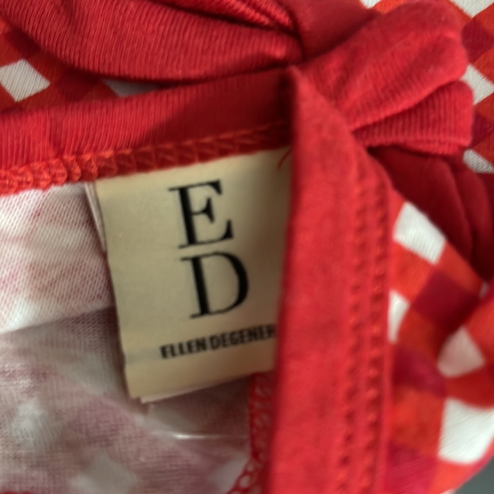 Ellen Deginires Red Checked Gingham Dog clothes Medium - Picture 6 of 6